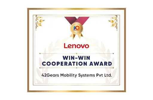 Lenovo Recognizes 42Gears with the Win-Win Cooperation Award.