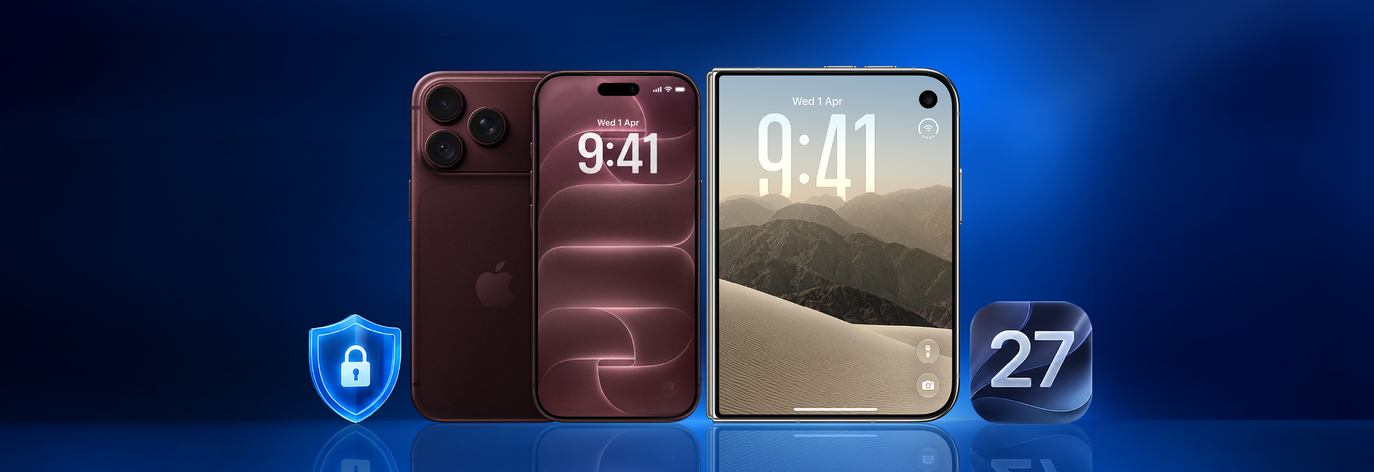 iPhone 18 Pro and iPhone 18 on iOS 27 — main banner