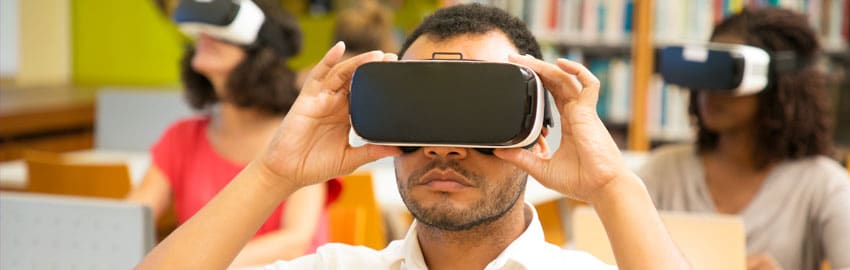 Students using wearables for learning