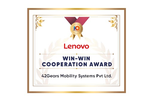 Lenovo Recognizes 42Gears with the Win-Win Cooperation Award.