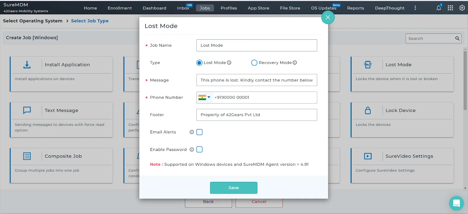 Enabling Lost Mode for Windows devices in SureMDM