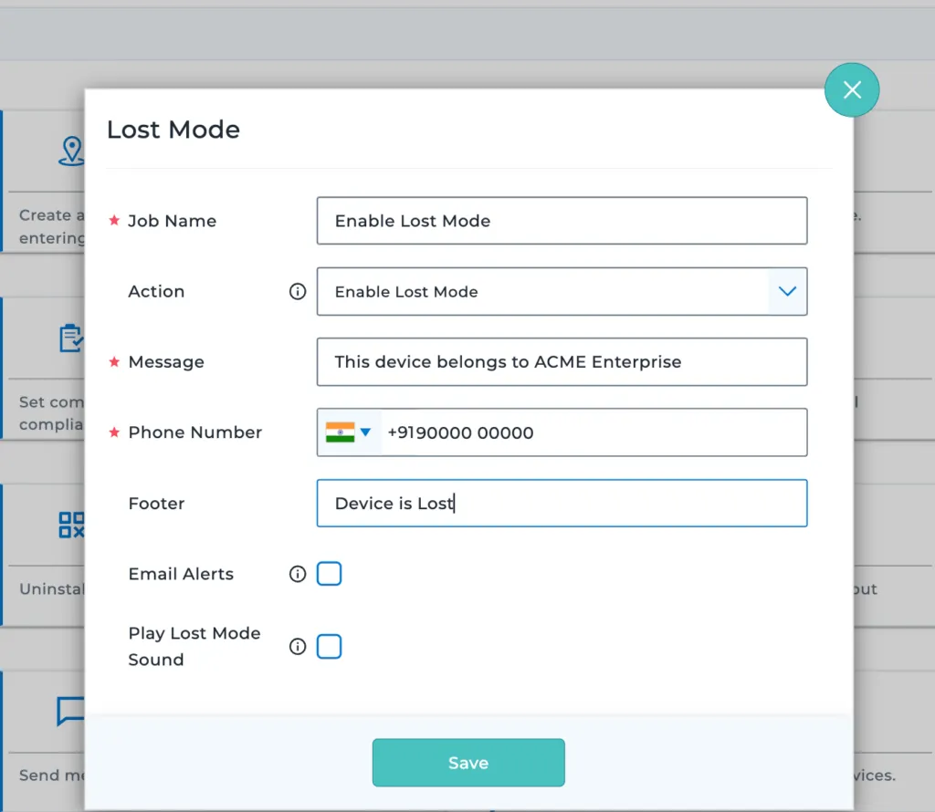 Lost Mode in SureMDM Web Console