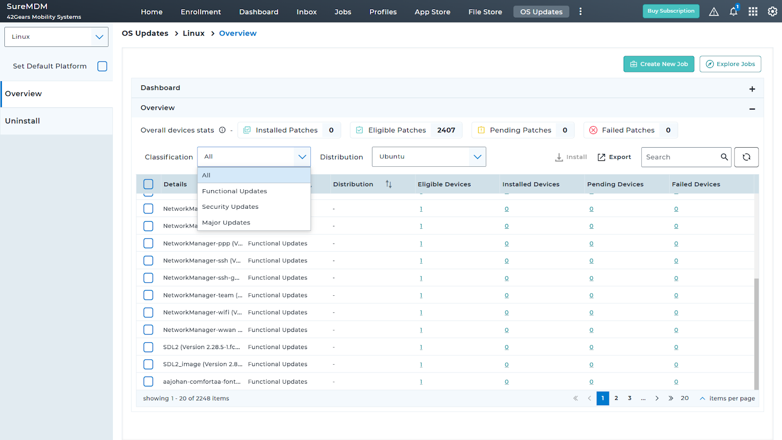 Linux Patch Management Overview - Available Linux patches and an overview of device details