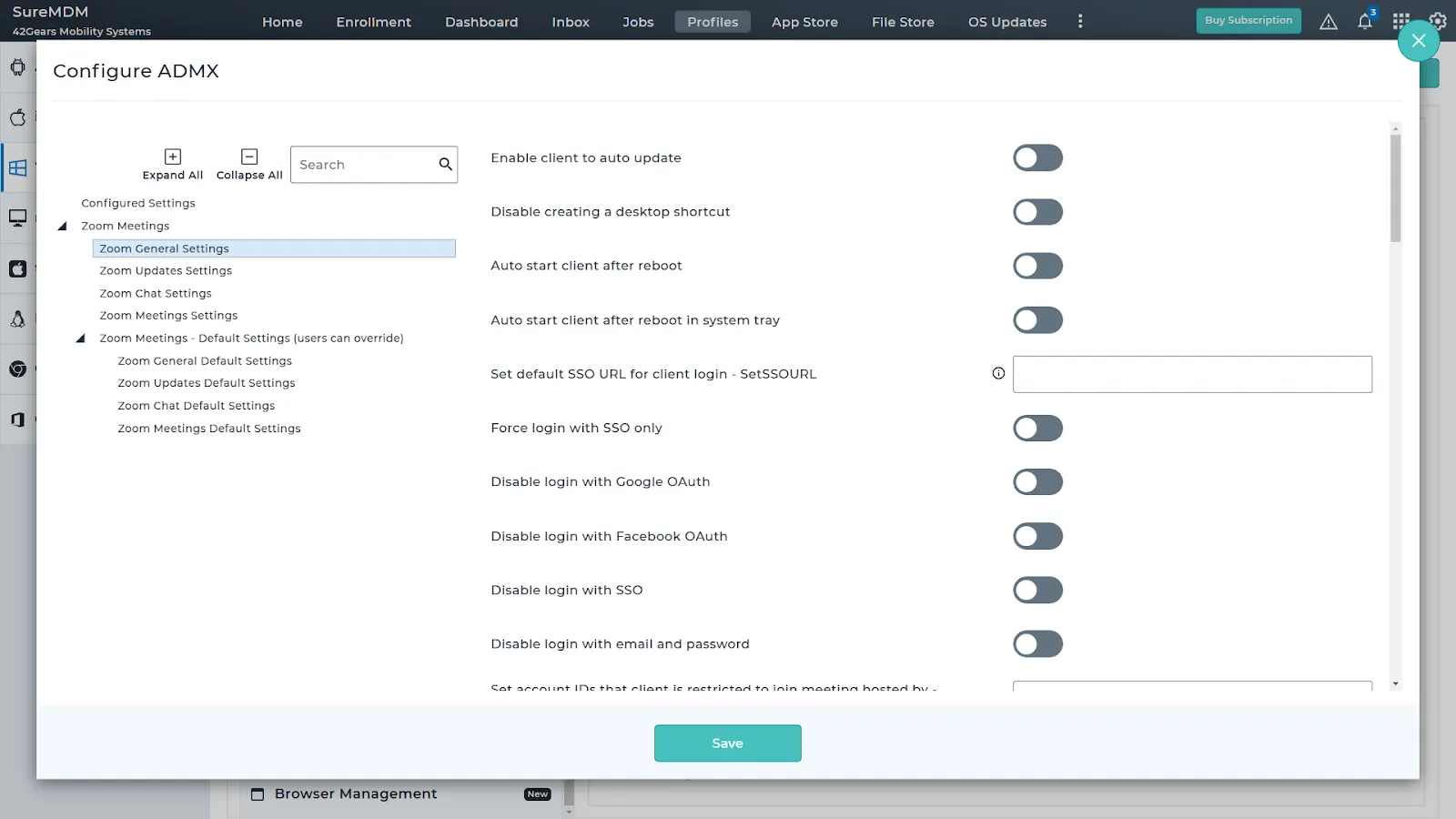 List of available Zoom app settings&nbsp;