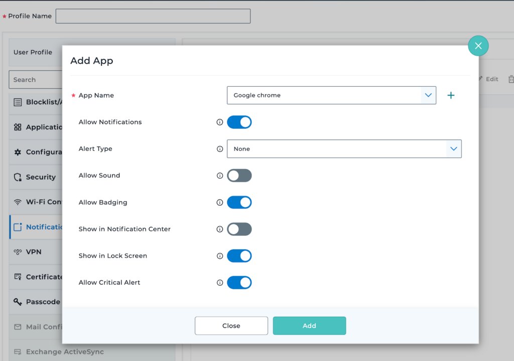 Configuring App Notifications in the SureMDM Web Console