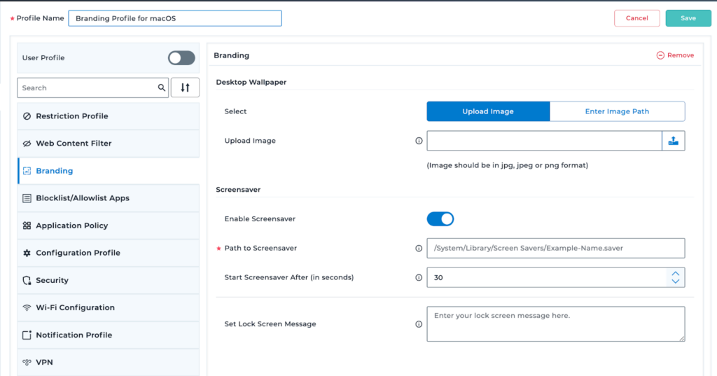 Configuring Branding Profile in the SureMDM Web Console