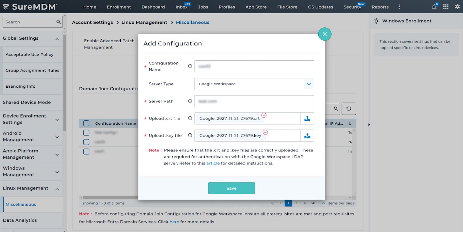 Configuring Domain Join with Google Workspace Integration