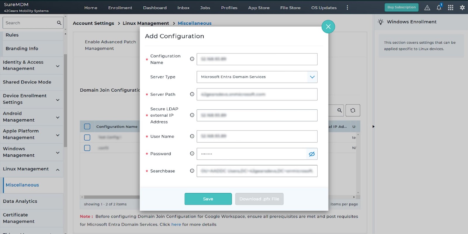 Configuring Domain Join with Microsoft Entra Domain Services Integration