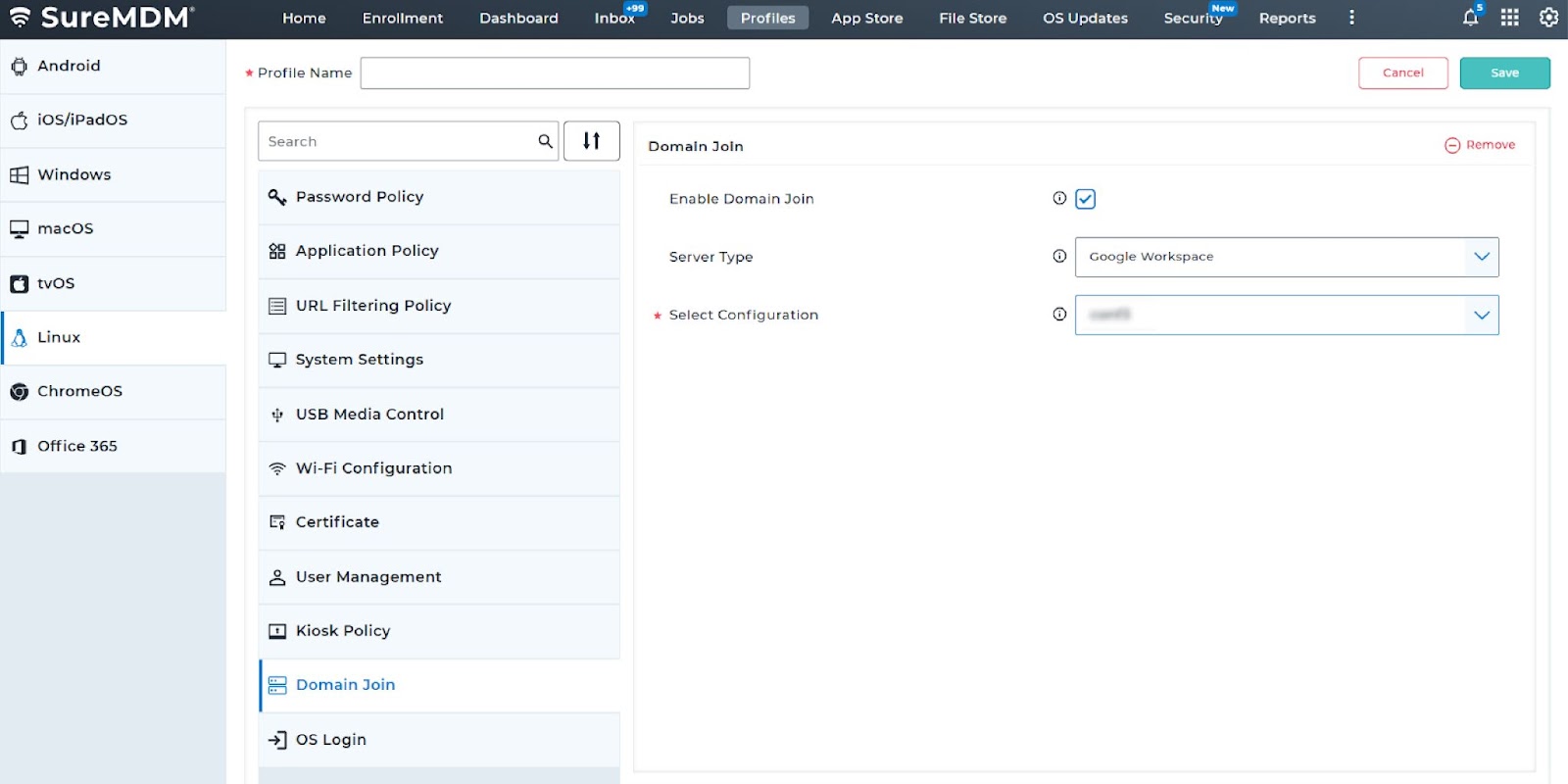 SureMDM Domain Join with Google Workspace Integration